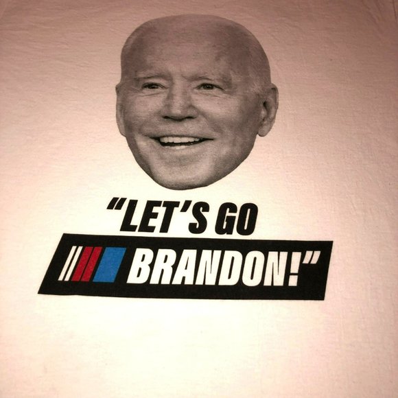 LETS GO BRANDON T SHIRT SIZE XL LARGE LOGO AND BIDEN FACE VOLUNTEER LABEL MENS - Picture 2 of 3